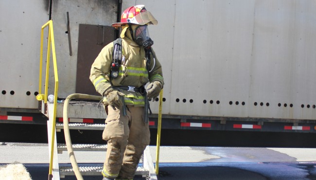 MSU Fire Service Training School burn trailer